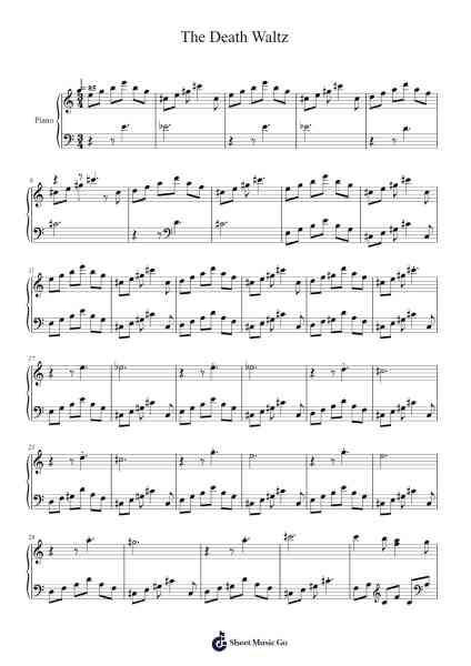 The Death Waltz Sheet Music by Arthur Ginzburg-Arr.Beerthune