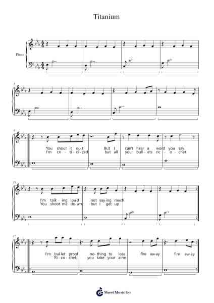 Titanium Notas de música por David Guetta/Sia-Arr.Loliz O'Conbach