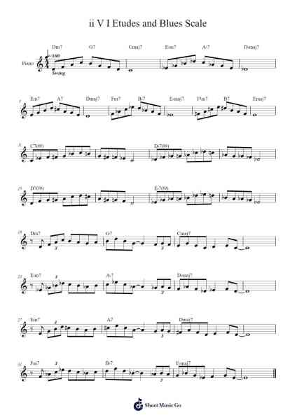 ii V I Etudes and Blues Scale Sheet Music by undefined-Arr.Babberg Neriam