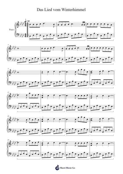 Das Lied vom Winterhimmel / The Winter Sky (Enderal) Sheet Music by undefined-Arr.Dickbryce Biien