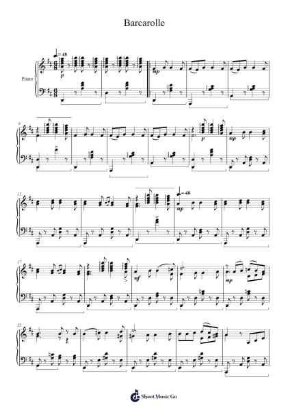 Barcarolle from The Tales of Hoffmann Sheet Music by undefined-Arr.Megreau Readeries