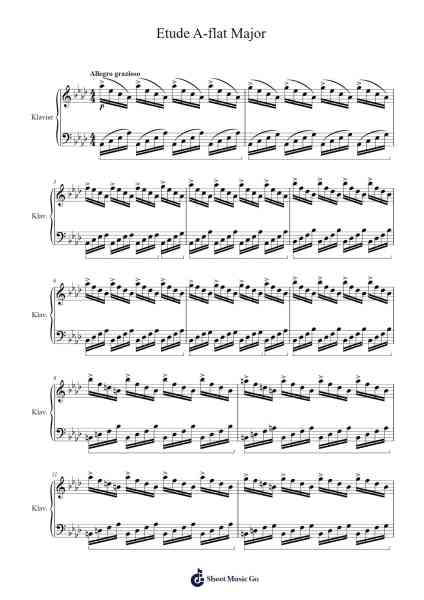 Etude A-flat Major Sheet Music by Artur Sanin-Arr.Huttgie Bellcol