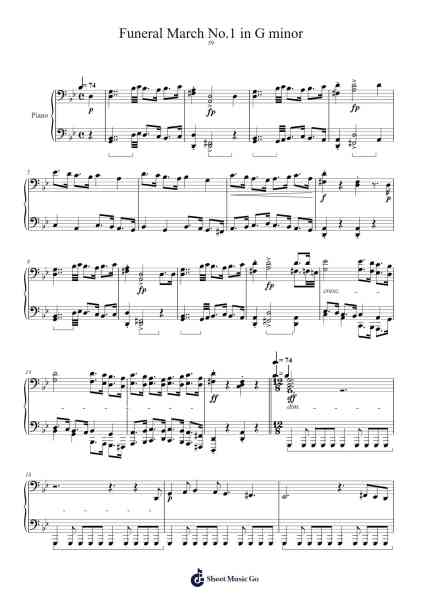 Funeral March No.1 in G minor Sheet Music by Tony Gemayel-Arr.Junechad