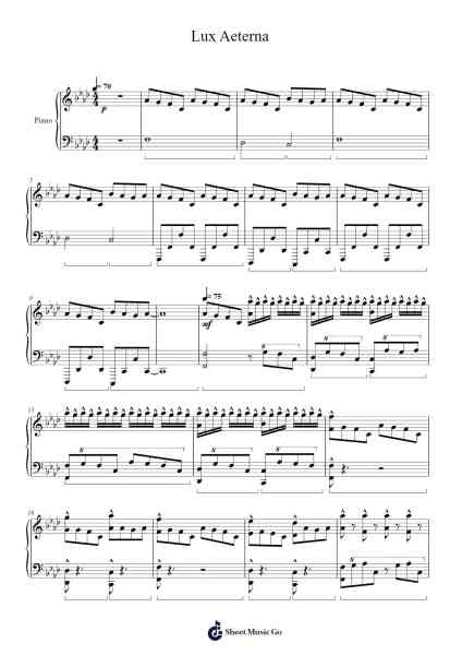 Lux Aeterna Sheet Music by Clint Mansell-Arr.Thompze