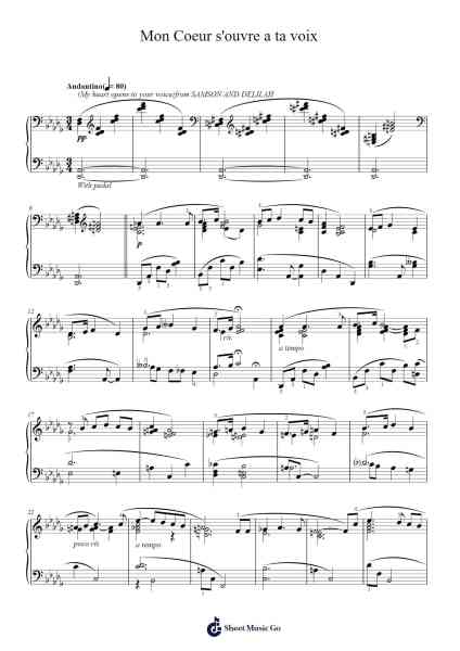 Mon Coeur s'ouvre à ta voix from Samson et Dalila, Op. 47 Sheet Music by Camille Saint-Saëns-Arr.Holtthea