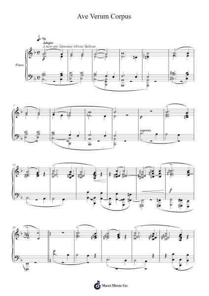 Ave Verum Corpus Sheet Music by Loufer Reedphens-Arr.Raerace