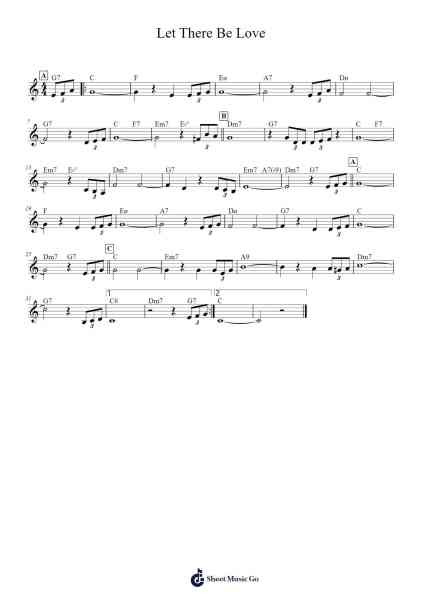 Let There Be Love Musica per pianoforte di Lionel Rand - Arr.Manreade