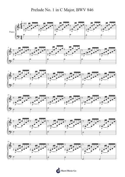 Prelude No. 1 in C Major, BWV 846 from The Well-Tempered Clavier, Book I Sheet Music by Johann Sebastian Bach-Arr.Bobtab