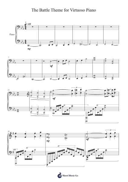 The Battle Theme for Virtuoso Piano Sheet Music by Harry Gregson-Williams-Arr.Lenshaw
