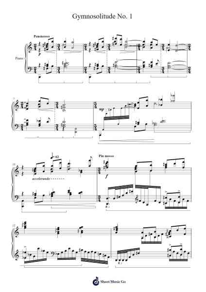 Gymnosolitude No. 1 Sheet Music by undefined-Arr.Croftslon Maugnings