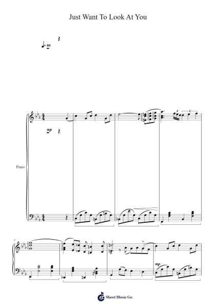 Just Want To Look At You Sheet Music by Joe Hisaishi-Arr.Bellzer Elrene
