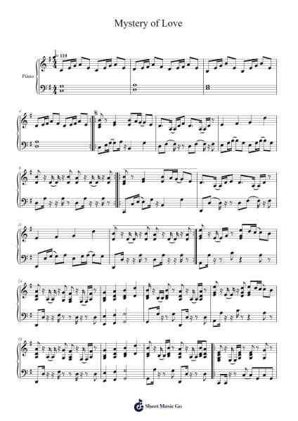 Mystery of Love Sheet Music by Sufjan Stevens-Arr.O'Cakeats Leofunk