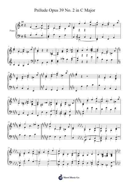 Prélude Opus 39 No. 2 in C Major Sheet Music by Ludwig van Beethoven-Arr.Chilflower