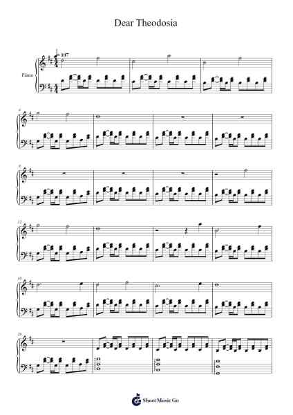 Dear Theodosia Sheet Music by Lin Manuel Miranda-Arr.Tateearl Grantbroad