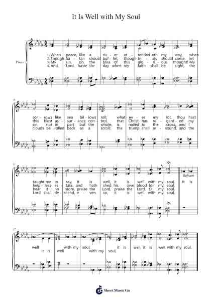 It Is Well with My Soul Sheet Music by Horatio G. Spafford/Philip P. Bliss-Arr.Evertrine Curcent