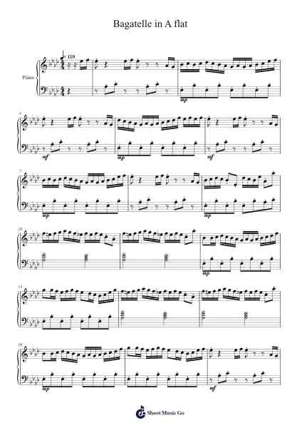 Bagatelle in A flat Sheet Music by Li Yang Yang-Arr.Bivien