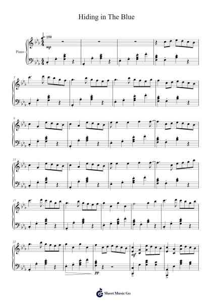 Hiding in The Blue Sheet Music by TheFatRat-Arr.Canzel