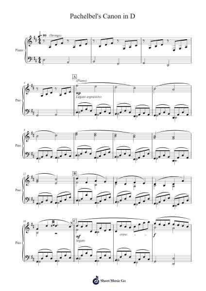 Canon in D Major 樂譜由 Johann Pachelbel - 編曲 Scottcy Bachfinn