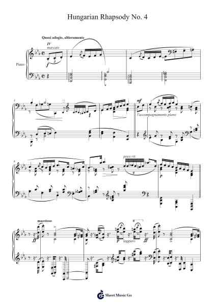 Hungarian Rhapsody No. 4 in E Minor, S. 244: IV. Friska Sheet Music by Franz Liszt-Arr.Sukin