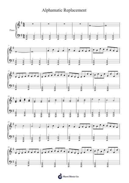 Alphamatic Replacement Sheet Music by Xauric-Arr.Simpmark