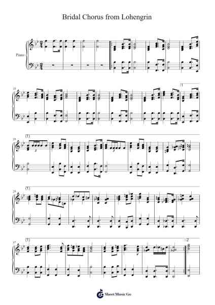 Bridal Chorus from Lohengrin Sheet Music by Richard Wagner-Arr.Toutfey
