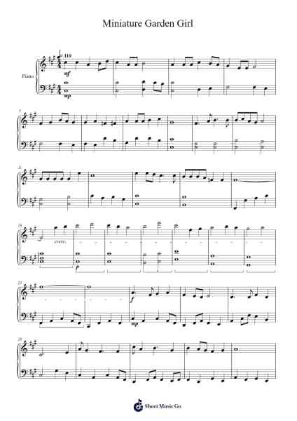 Miniature Garden Girl Sheet Music by A. P. Mothy-Arr.Gembur