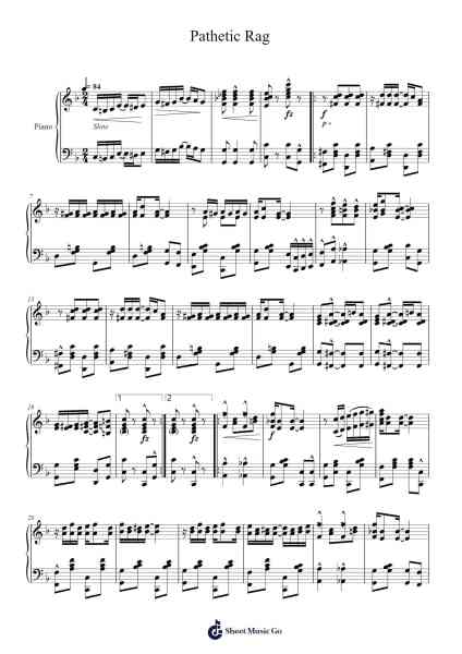 Pathetic Rag Sheet Music by Axel Christensen-Arr.Mucia