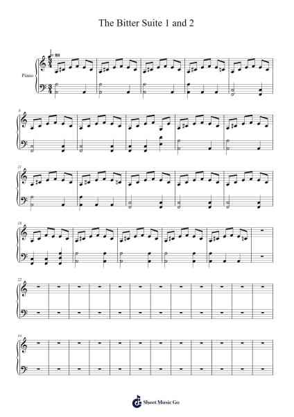 The Bitter Suite 1 and 2 Sheet Music by The Dear Hunter-Arr.Hewgy Fowearl