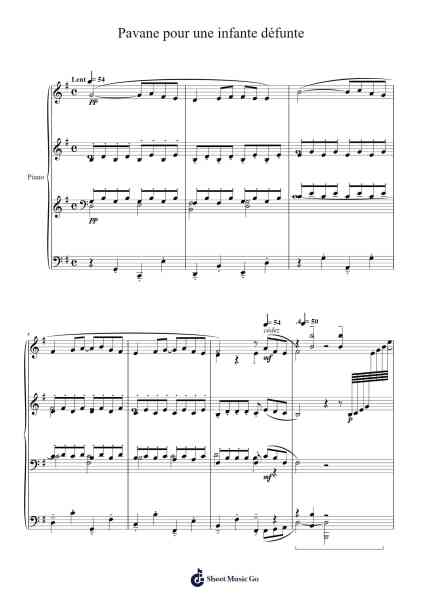 Pavane pour une infante défunte Sheet Music by Maurice Ravel-Arr.Pulborg Ridean