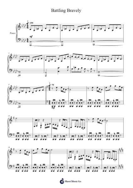 Battling Bravely Sheet Music by Hitoshi Sakimoto-Arr.Hores
