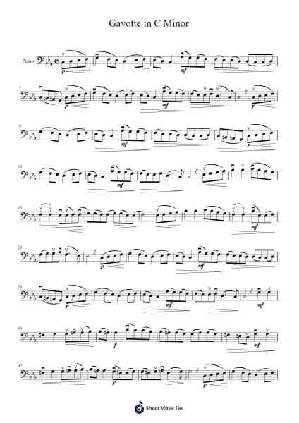 Gavotte in C Minor Sheet Music by Johann Sebastian Bach-Arr.Doyvan Kipholmes