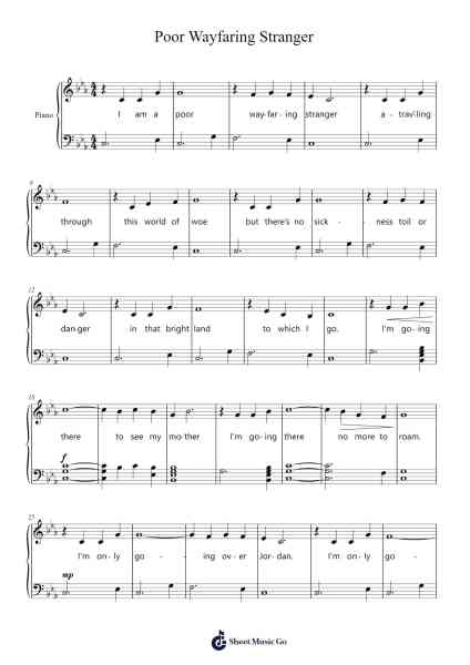 Poor Wayfaring Stranger Sheet Music by Carl Czerny-Arr.Boycehe