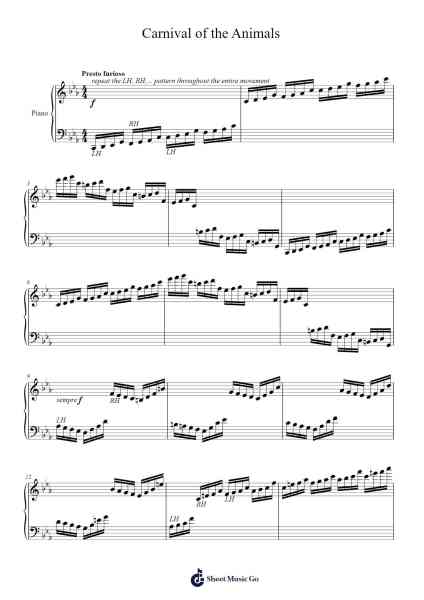 Carnival of the Animals Sheet Music by Camille Saint-Saëns-Arr.Werfith