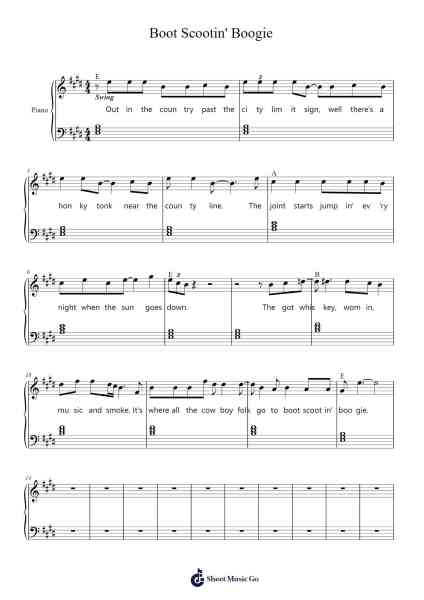 Boot Scootin' Boogie Sheet Music by Brooks & Dunn-Arr.Gailgale