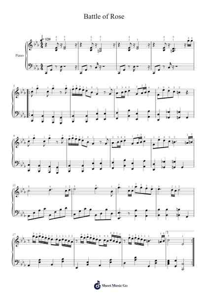 Battle of Rose Sheet Music by Shioシオ-Arr.Songes