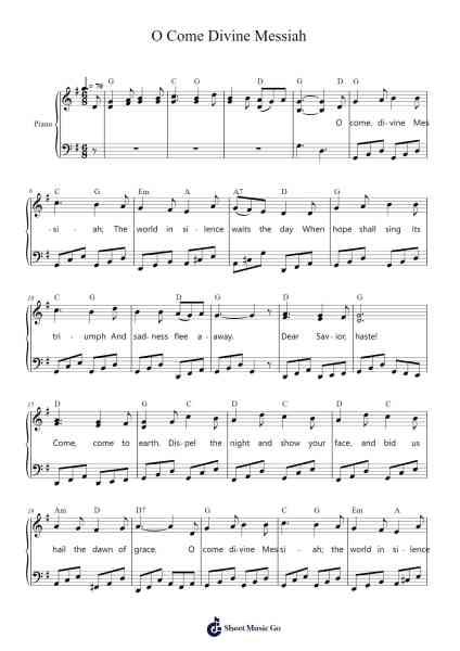 O Come Divine Messiah Notenblatt von undefined-Arr.Sigwhit Tiram