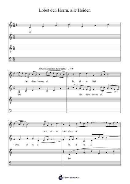 Lobet den Herrn, alle Heiden, BWV 230 Sheet Music by Johann Sebastian Bach-Arr.Asmie Panvien
