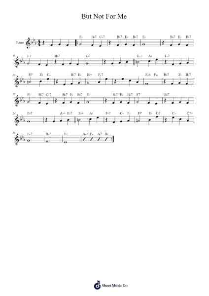 But Not For Me Sheet Music by George Gershwin-Arr.Chloekeats