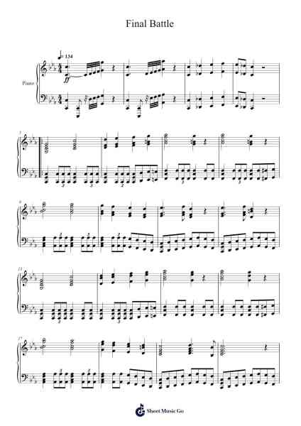 Final Battle Sheet Music by Kow Otani-Arr.Poundpe