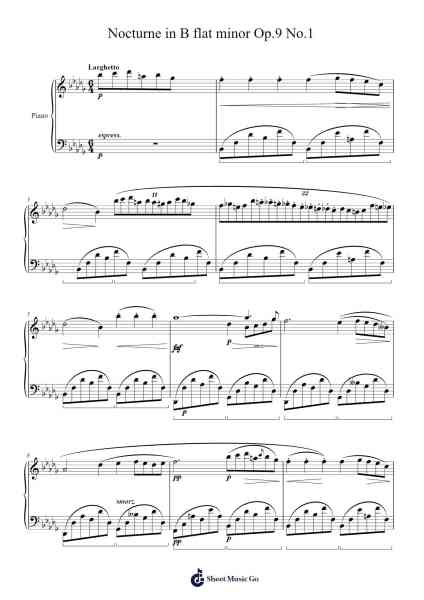 Nocturne in B♭ Minor, Op. 9 No. 1 Sheet Music by Frédéric Chopin-Arr.Ejoy