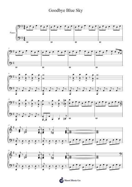 Goodbye Blue Sky Sheet Music by Roger Waters-Arr.Herkyle