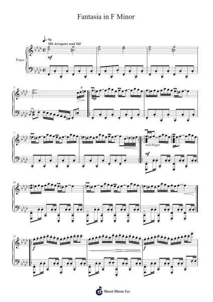 Fantasia in F Minor Sheet Music by N. Provost-Arr.Peing