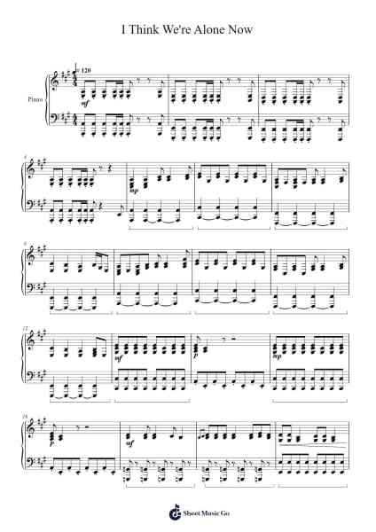 I Think We're Alone Now Notenblatt von Tiffany-Arr.Mucus Nickberg