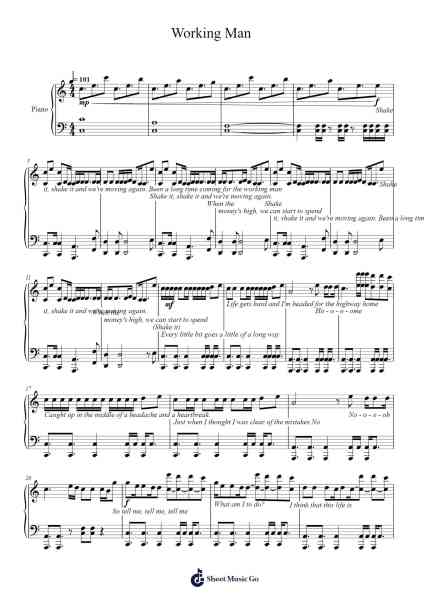 Working Man Sheet Music by undefined-Arr.Craiac