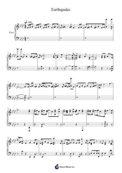Earthquake Sheet Music by Дмитрий Сельков-Arr.Grever Carhume
