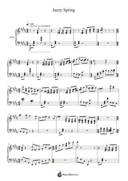 Jazzy Spring Sheet Music by undefined-Arr.Woolfwoolf Hartesopp