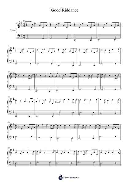 Good Riddance Sheet Music by Green Day-Arr.Pormon