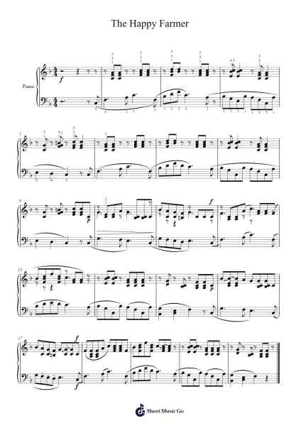 Album for the Young, Op. 68, No. 10: The Happy Farmer, Returning from Work Sheet Music by Robert Schumann-Arr.Grever Carhume
