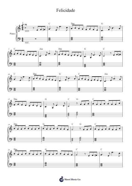 Felicidade Sheet Music by Débora B. Figueiró-Arr.Asdict