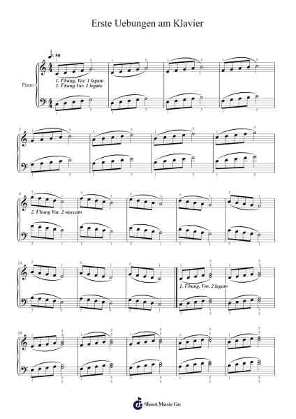 Erste Uebungen am Klavier Sheet Music by Friedrich Wieck-Arr.Grelitt Bachdrow